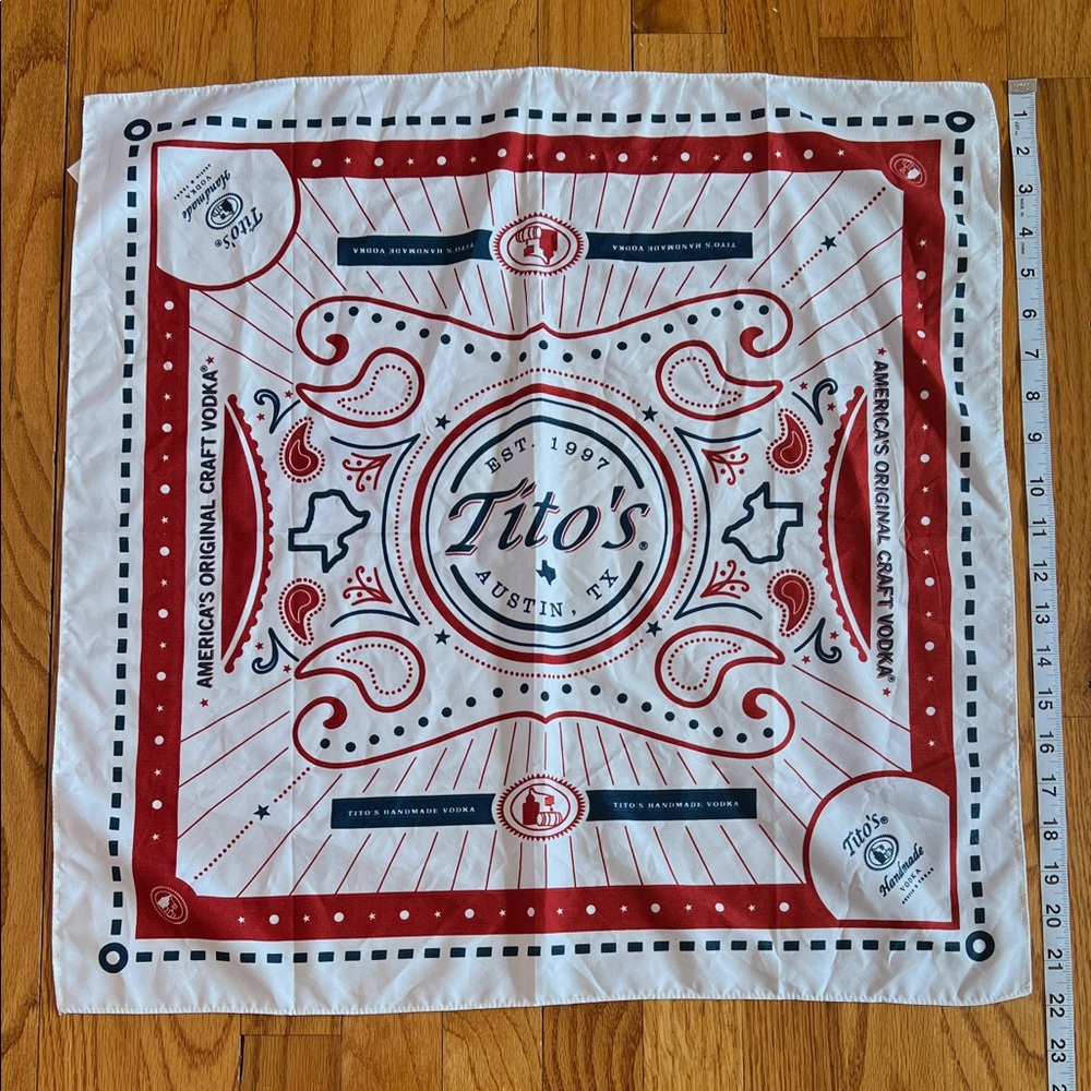 Tito's Red, White & Blue silky soft Bandana